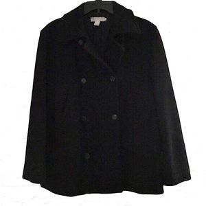 J.Crew black wool-blend peacoat, Sz. M/L